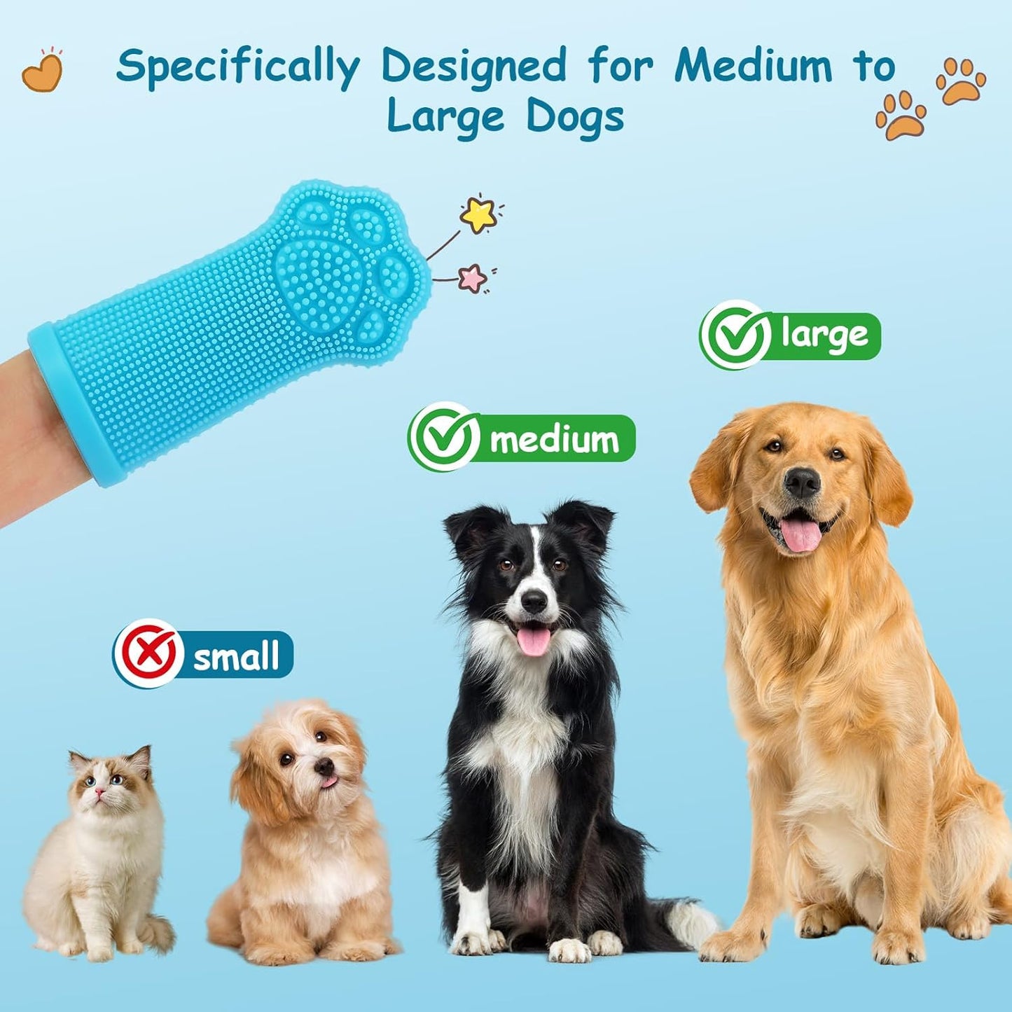 4-Pack Silicone Dog Finger Toothbrush, 360° Dog Tooth Brushing Kit, High-Efficiency Teeth Cleaning, Pet-Friendly Finger Toothbrush, Complimentary Travel Case