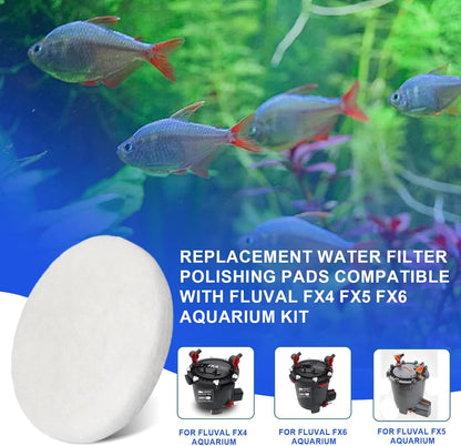 Aquarium Water Polishing Pad Replacement, Water Filter Polishing Pads Compatible with Fluval FX4 FX5 FX6, Aquarium Filter Media Replacement Parts Accessories White 20 Pack