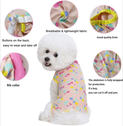 2 Packs Pet Dog Recovery Suit, Puppy After Surgery Onesie for Female Male Dogs, Dogs Cats, Dog Abdominal Wounds Bandages Cone E-Collar Alternative (XL,Pink)