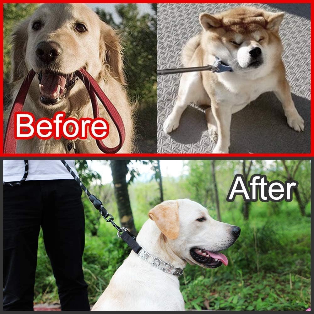 CBBPET Dog Prong Collar, Adjustable Dog Training Collar with Quick Release Buckle for Small Medium Large Dogs (Silver, L/3.5mm Neck: 18"-20'' Weight:70 lbs)