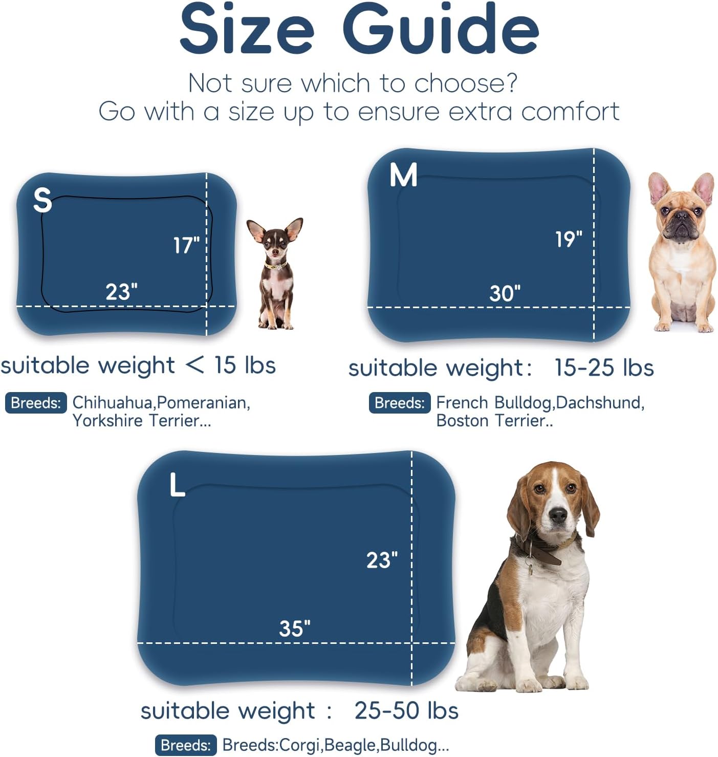 Washable Dog Crate Bed, Ultra Soft & Anti-Slip Crate Pad, Cozy Kennel Mat for Large/Medium/Small Dogs, Thick & Bohemian Dog Bed Mat (Blue, 30.0" L x 19.0" W x 2.3" H)