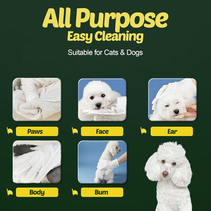 400 Dog Wipes for Paws and Butt Ears Eyes | XL 8X8 Organic Pet Wipes for Dogs | Lavender Scent Dog Wipes Cleaning Deodorizing | Extra Thick Paw Wipes for Dogs Cats Pets | +4 Bonus Glove Wipes
