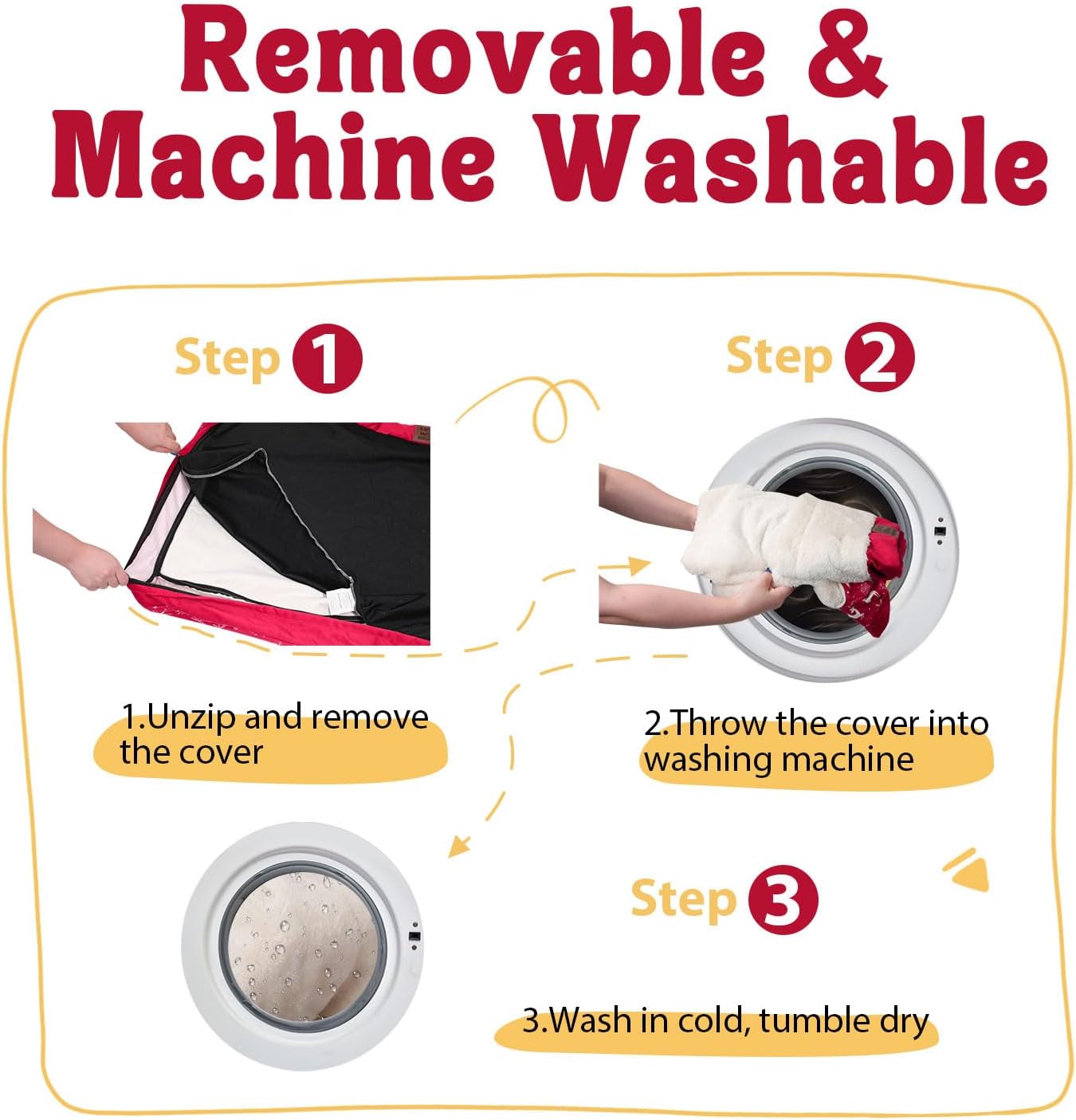 Washable Orthopedic Large Dog Bed - Removable Orthopedic Foam Dogs Beds with Bolsters Waterproof Large Dog Bed and Non-Slip Bottom Extra Large Dogs Beds Sofa