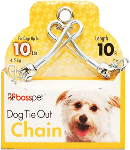 10' Small Dog Swivel Chain Tie-Out Boss Pet Products Pet Supplies 53010
