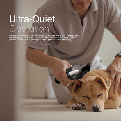 Dog Grooming Clipper Kit, Cordless Low Noise Rechargeable Electric Trimmer With Adjustable Comb & Detachable Blades, Suitable for Dogs, Cats, Pets