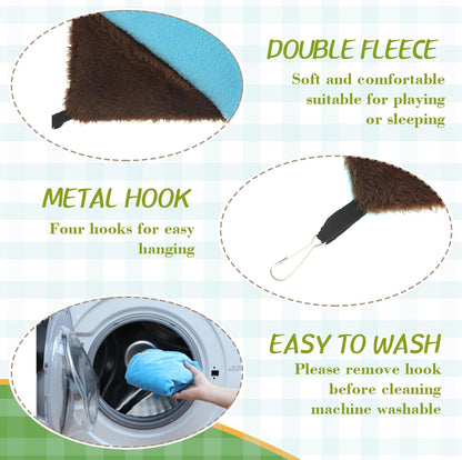 Nuogo 4 Pcs Rat Hammock for Cage Small Animal Hanging Ferret Hammocks for Rat Accessories Double Layer Ferret Bed for Guinea Pig Squirrel Chinchilla Playing and Sleeping(Classical)