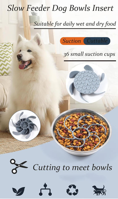 2pcs Dog Lick Mat, Slow Feeder Dog Bowls Insert and Puzzle Toys, Large Lick Mat with Suction Cups Slow Feeder Insert