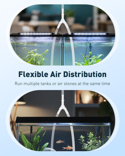 Pawfly 8 Pcs Aquarium Airline Tubing Connectors, 3/16" Airline Y Connector Splitter for Air Pump Tubing, 3 Way Hose Connectors, Plastic Barbed Hose Fittings for Fish Tank