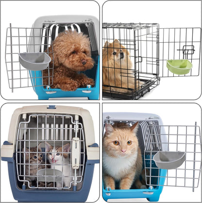 2 Pack Feeder, Hanging Food Bowl Feeder Food and Water Container for Wire Cage Feeding Dish Hanging Cups for Birds Hamsters Mice Rats Guinea Pig Small Pets