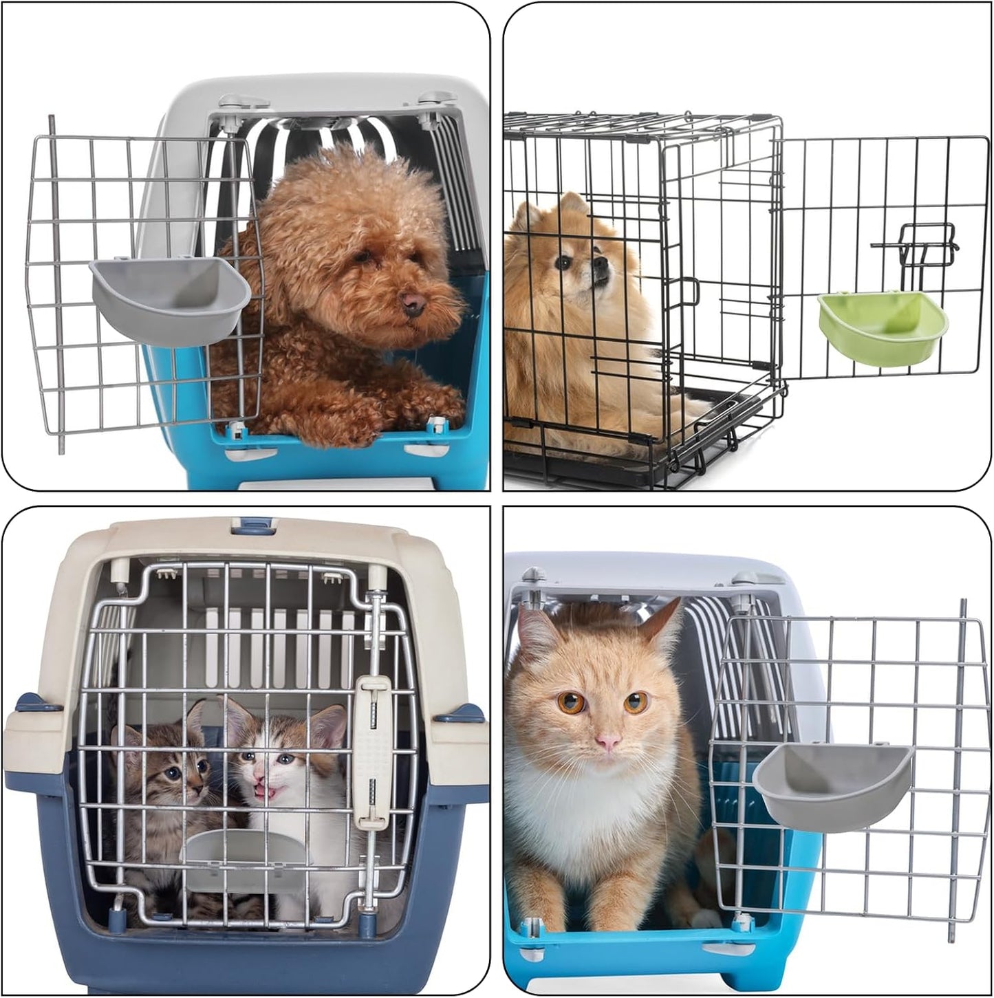 2 Pack Feeder, Hanging Food Bowl Feeder Food and Water Container for Wire Cage Feeding Dish Hanging Cups for Birds Hamsters Mice Rats Guinea Pig Small Pets