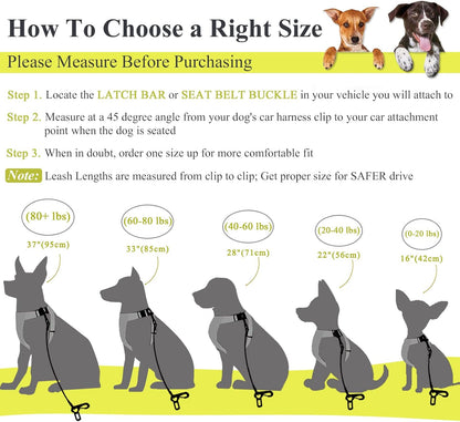 VIVAGLORY Dog Seat Belt + Dog Seat Cover, Chew Proof Waterproof Multi-Functional, Backseat Cover for Car