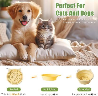 Dog Licking Pad Set | Pet Bathing & Grooming Distraction Tool | Food-Grade Silicone Slow Feeding Pad | Relieves Anxiety & Boredom | Suitable for Cats & Dogs (Blue + Green + Yellow)