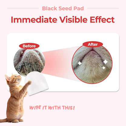JAYU PET Black Seed Pad - Dry Cat Chin Acne Pad, Double-Sided Dry Pads for Removing Blackhead, 30pcs