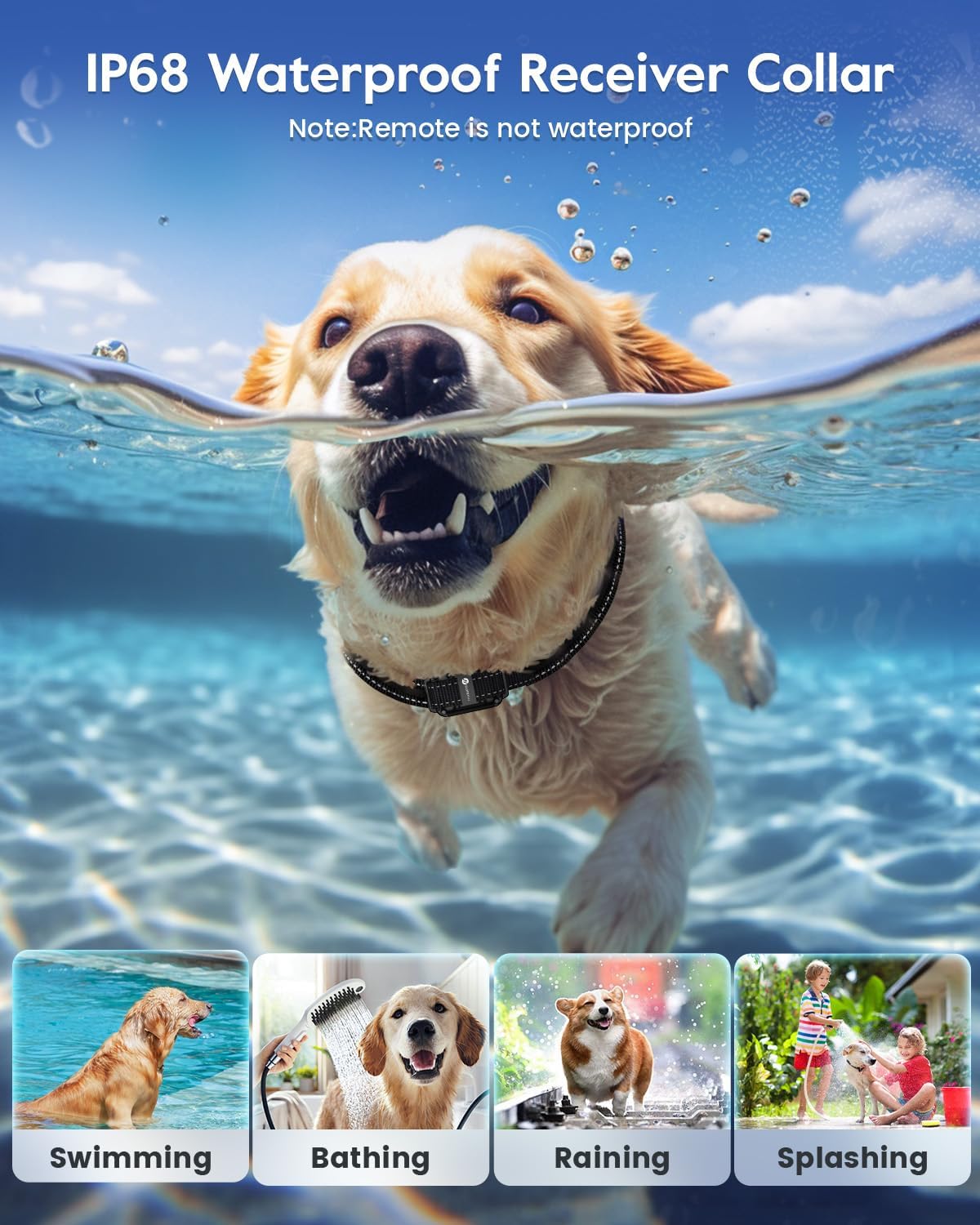 SLOPEHILL 4200 Ft Dog Shock Collar,IPX8 Waterproof Rechargeable Dog Training Collar with Remote,Electric Shock Collar for Dogs,2 Settings of Shock Collars(Green+Pink)