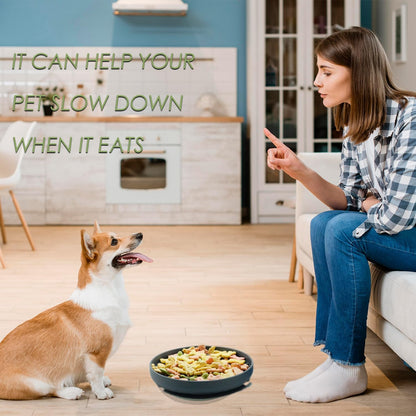 Slow Feeder Dog Bowls,Anti-Choking Slow Eating Dog Food Bowl,Non Slip Pet Slower Food Feeding Bowls for Small & Medium Pets (Labyrinth Pattern-Grey)