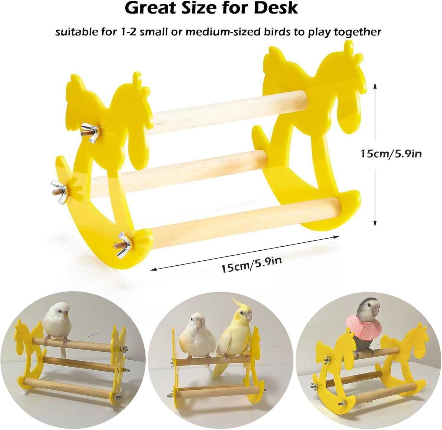 Bird Bed for Cage with Sturdy Bottom, Waterproof Bird Nest for Parakeet & Rocking Bird Perch Toy, Wooden Parrot Toys Training, Intelligence Bird Enrichment Toys for Cockatiels