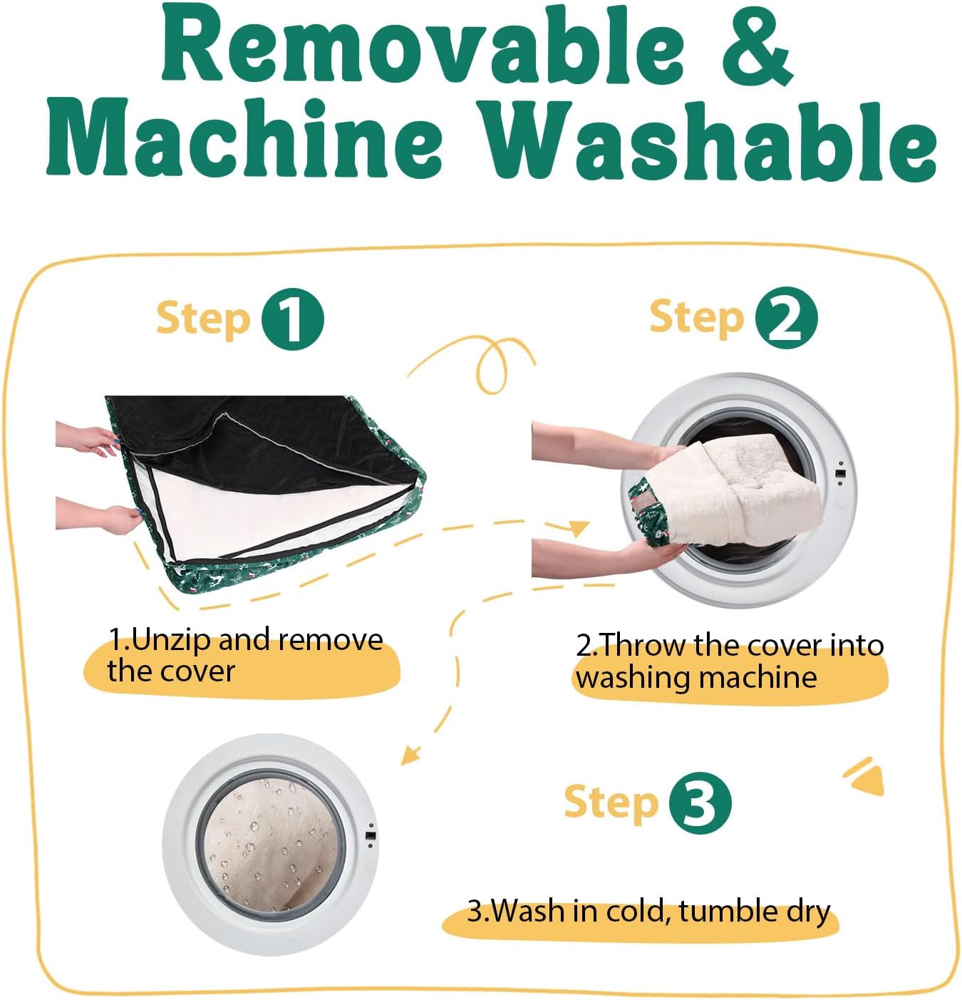 Washable Orthopedic Large Dog Bed - Removable Orthopedic Foam Dogs Beds with Bolsters Waterproof Large Dog Bed and Non-Slip Bottom Extra Large Dogs Beds Sofa