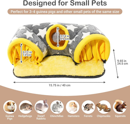Avont Guinea Pig Hideout Tunnel, Hideaway Play Tube Toys Mat for Small Animal Dwarf Rabbits Chinchillas Hamsters Hedgehogs Ferrets Bearded Dragons and Rats -Star