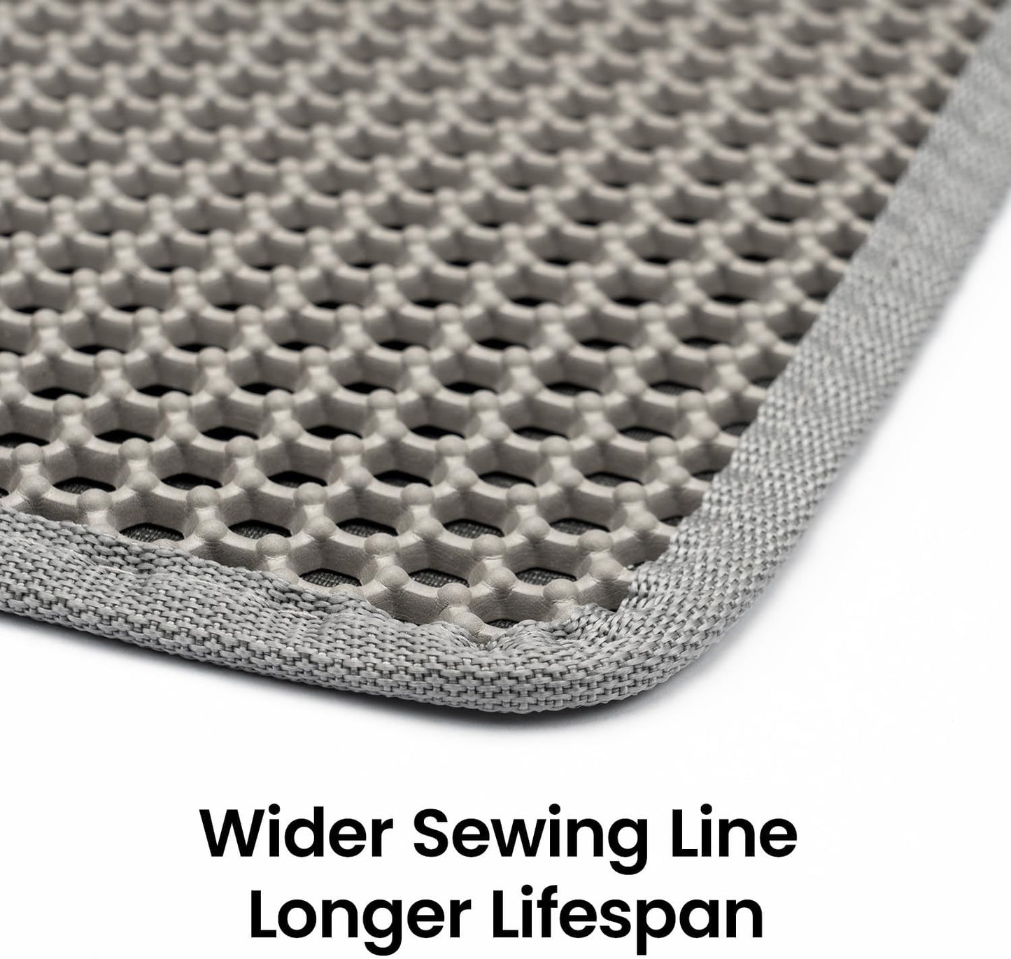 Cat Litter Mat-30"X24" Large Litter Box Mat for Kitty, EVA Honeycomb Double Layer Design, Urine & Waterproof with Unique Handle, Less Waste, Easier To Clean,Non Slip, Gray