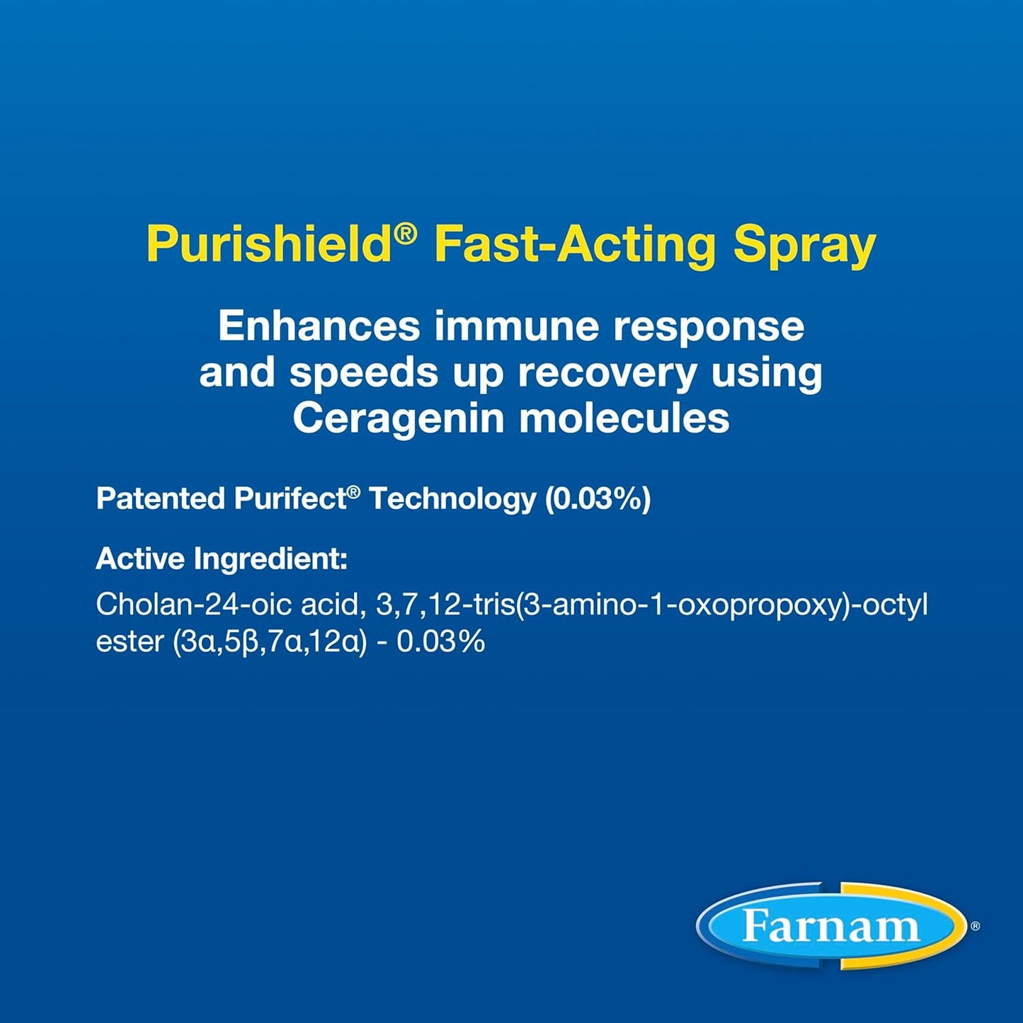 Farnam Purishield Horse Wound Care Fast-Acting Spray for Horses, Dogs, Cats & Livestock, 24-Hour Protection*, Cleans, Treats and Promotes Healing*