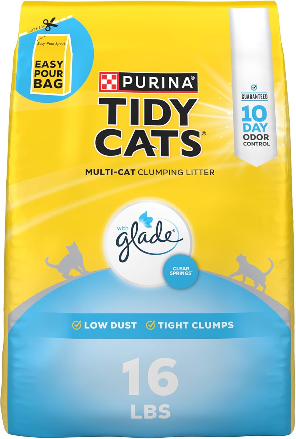 Purina Tidy Cats Clumping Multi Cat Litter, Glade Clear Springs - 16 lb. Bag
