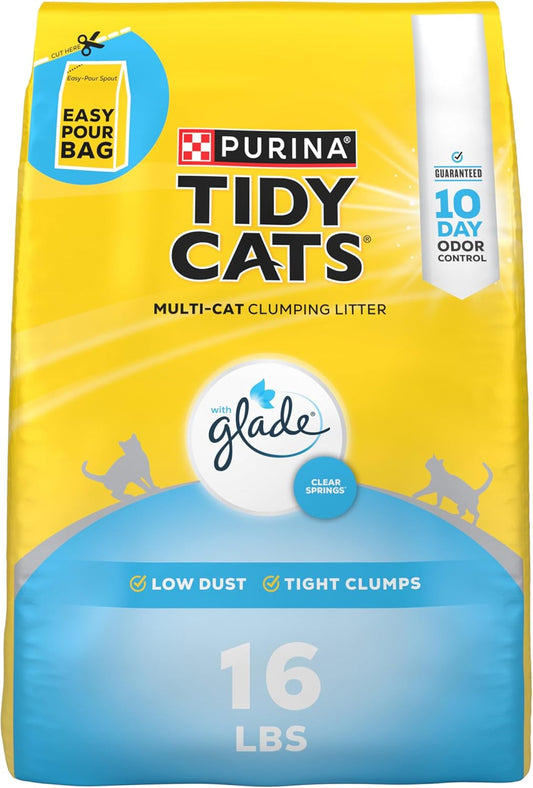 Purina Tidy Cats Clumping Multi Cat Litter, Glade Clear Springs - 16 lb. Bag