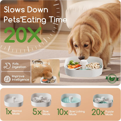 KILIN Slow Feeder Dog Bowls with Lick Mat, Plant-Based Slow Eating Dog Bowl for Dry, Wet, Raw Food, Interactive Food Puzzle for Small, Medium, Large Breed