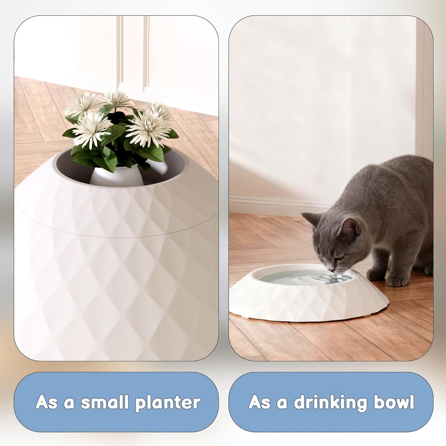 Hidden Litter Box Enclosure, Decorative Litter Box for Indoor Cats and Dogs Use, Round Kitty Litter Box Furniture Easy Clean Odor Control, Warm White