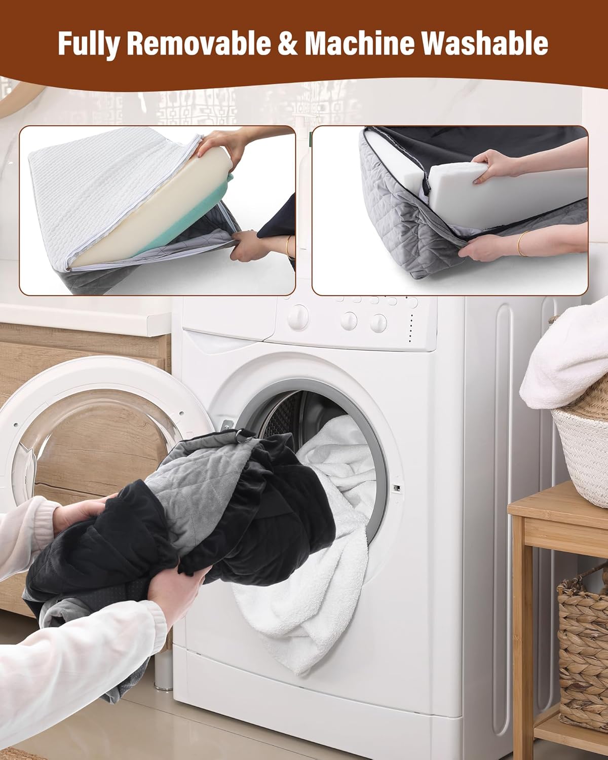 Dog Car Seat for Large Medium Dogs Under 55 lbs, Dog Booster Seat for 2 Small Dogs, Detachable Washable Pet Travel Bed with Thick Memory Foam Cushion, Safety Belt and Storage Pockets | Black