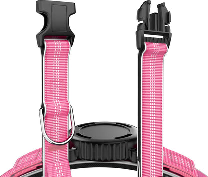 Waterproof AirTag Dog Collar - Reflective Comfortable Dog Collars with Air Tag Holder - GPS Dog Tracker Collar with Quick Easy Install - for Large Medium Small Dogs(Pink, S)