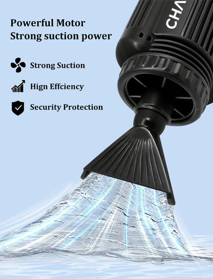 Electric Aquarium Gravel Cleaner [2025Edition] Removable Fish Tank Vacuum Water Changer Gravel Cleaner for Aquarium Freshwater Saltwater Tanks (with Filter Cup and Hose Clamp)