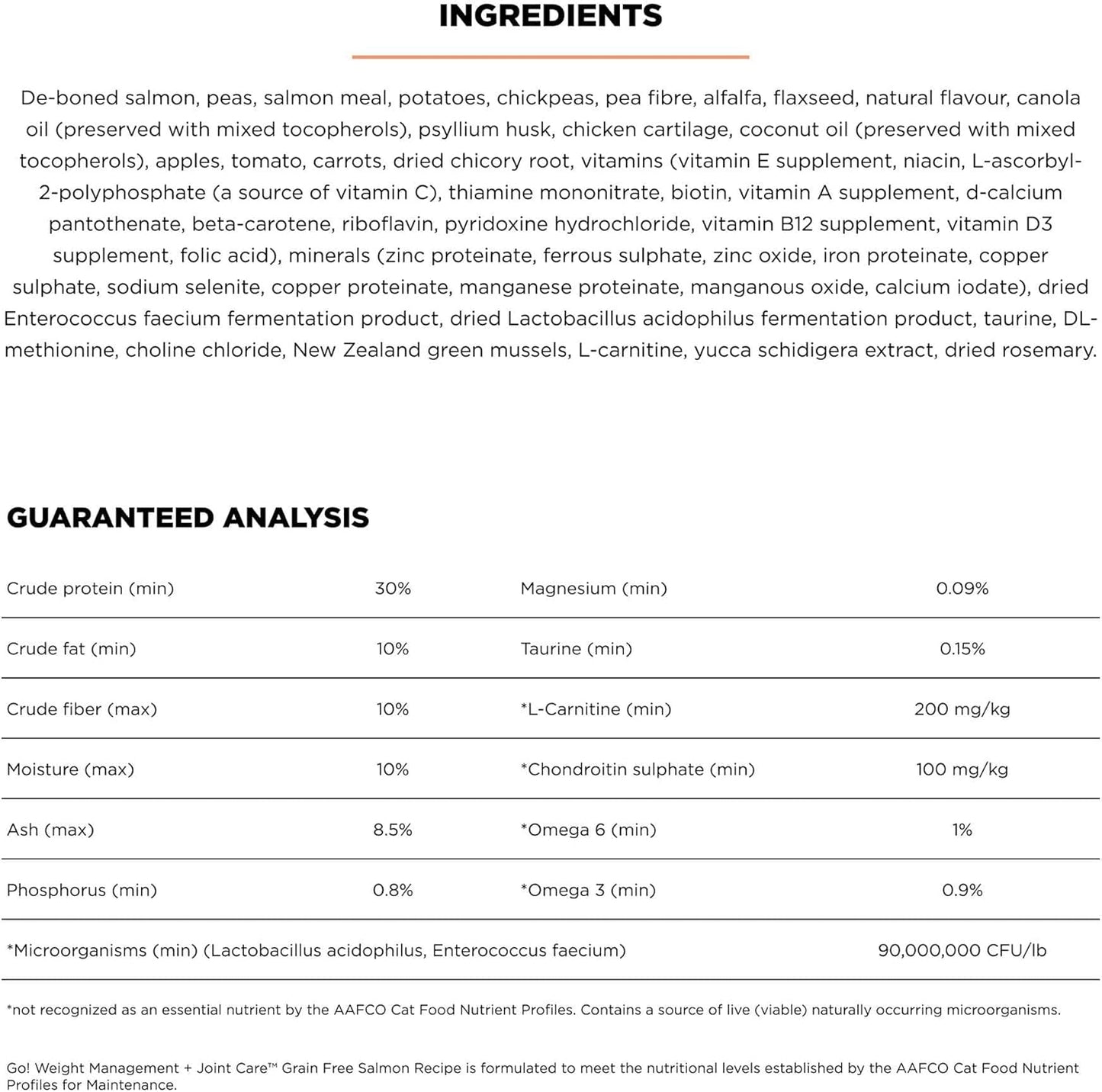Go! Solutions Weight Management + Joint Care, Grain-Free Dry Cat Food, Salmon Recipe, 6 lb Bag