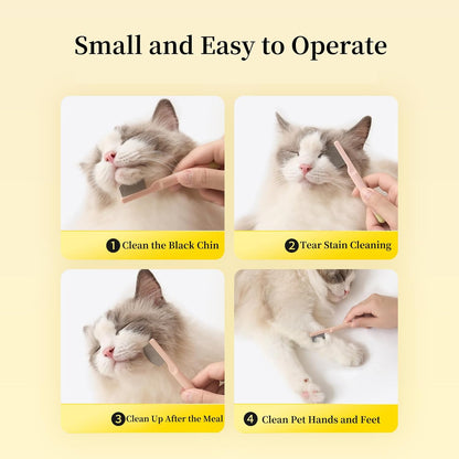 Stainless Steel Dog Eye Comb and Comma-Shaped Small Dog Brush and Cleaning Comb