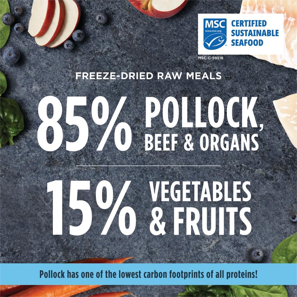 Instinct Freeze Dried Raw Meals, Natural Dry Dog Food, Grain Free - Wild Caught Pollock, 3 oz. Bag