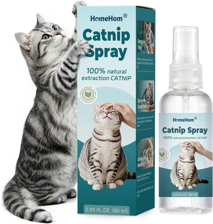 Catnip Spray for Cats - Highly Potent for Energizing Play & Toy Renewal, Calming Stress Relief for Indoor Cats, 100% Natural Organic Catnip, Mess-Free Herbal Formula (2 fl.oz)