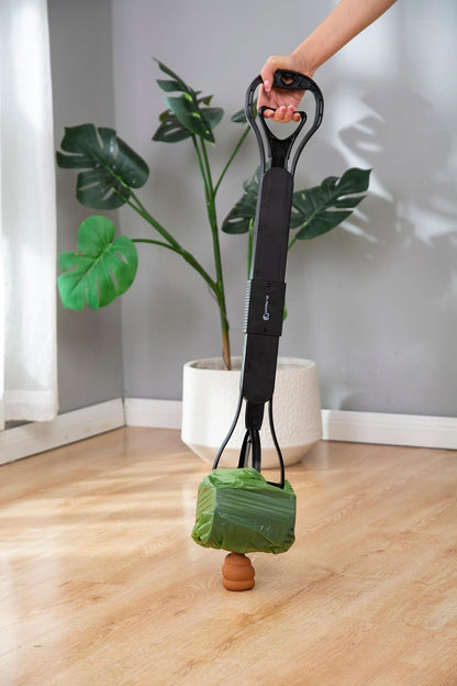 Mr. Peanut's 32" Tall Profile Pooper Scooper, Heavy Duty ABS Frame & Bin, Durable Double Spring Clamp, Lightweight Design, Simple One Step Assembly