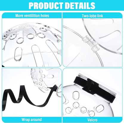 Cat Muzzle for Grooming Adjustable Hood with Paw Covers, Breathable Cats Helmet Anti Bite Muzzles Anti Scratch Boots Silicone Kitten Bubble Muzzle and Paw Protector for Pet Bathing Cat Claw Care