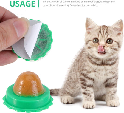 DOITOOL 9 Pcs Cat Catnip Balls Cat Nip Balls Wall, Kitty Teeth Cleaning Lickable Treats Stick to Wall, Pet Kitten Licking Candy Chew Toys