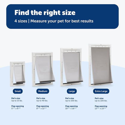 PetSafe Plastic Pet Door - Easy Install for Wood, PVC Metal & Paneled Doors - Rust-Free Plastic Frame - Flap Dimensions 10 1/4" W x 16 1/4" H - for Large Dogs Weighing Up to 100 lb