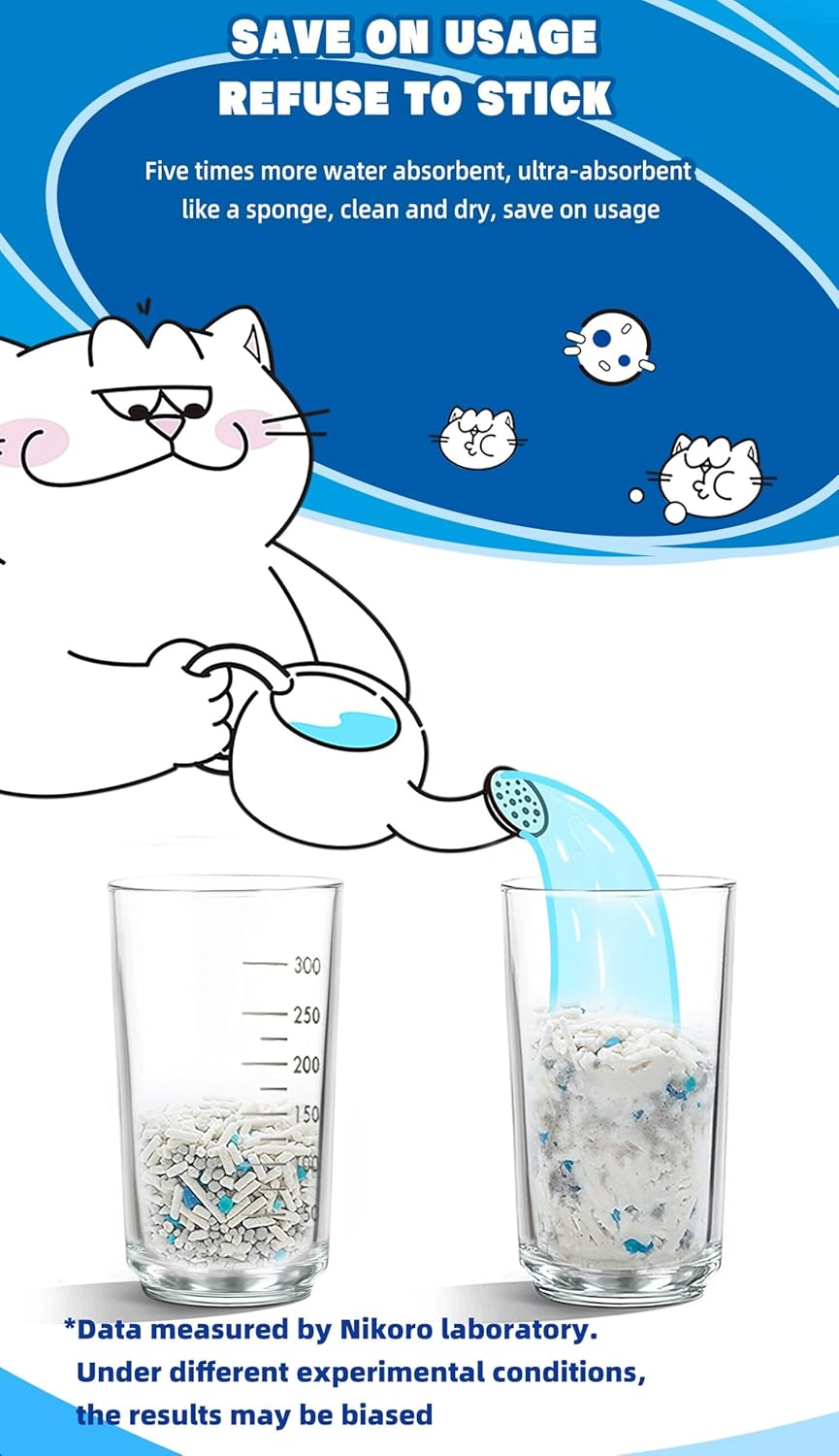 NIKORO Tofu Cat Litter,Strong Clumping Cat Litters,Odor Control and Unscented Ultra Absorbent Water Flushable Bentonite Tofu Cat Litter,Dust Free Scent Free,(5.29 lbs×1Bags)