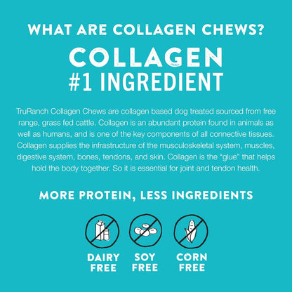 TRURANCH 5" BBQ Collagen Skewers - Collagen Dog Chews - Long Lasting Healthy Joint Support Dog Treat - Rawhide Alternative - Skin & Coat Health, 1 Bag, 15 Count