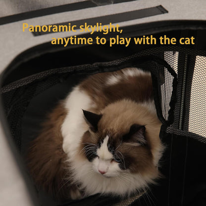 ALGALBLOOM Portable Rectangular cat Litter House, Large Space Foldable cat Bed, top with Detachable Zipper, Indoor and Outdoor Dog and cat enclosures, Easy to Assemble (Grey, M(27"×22"×18")