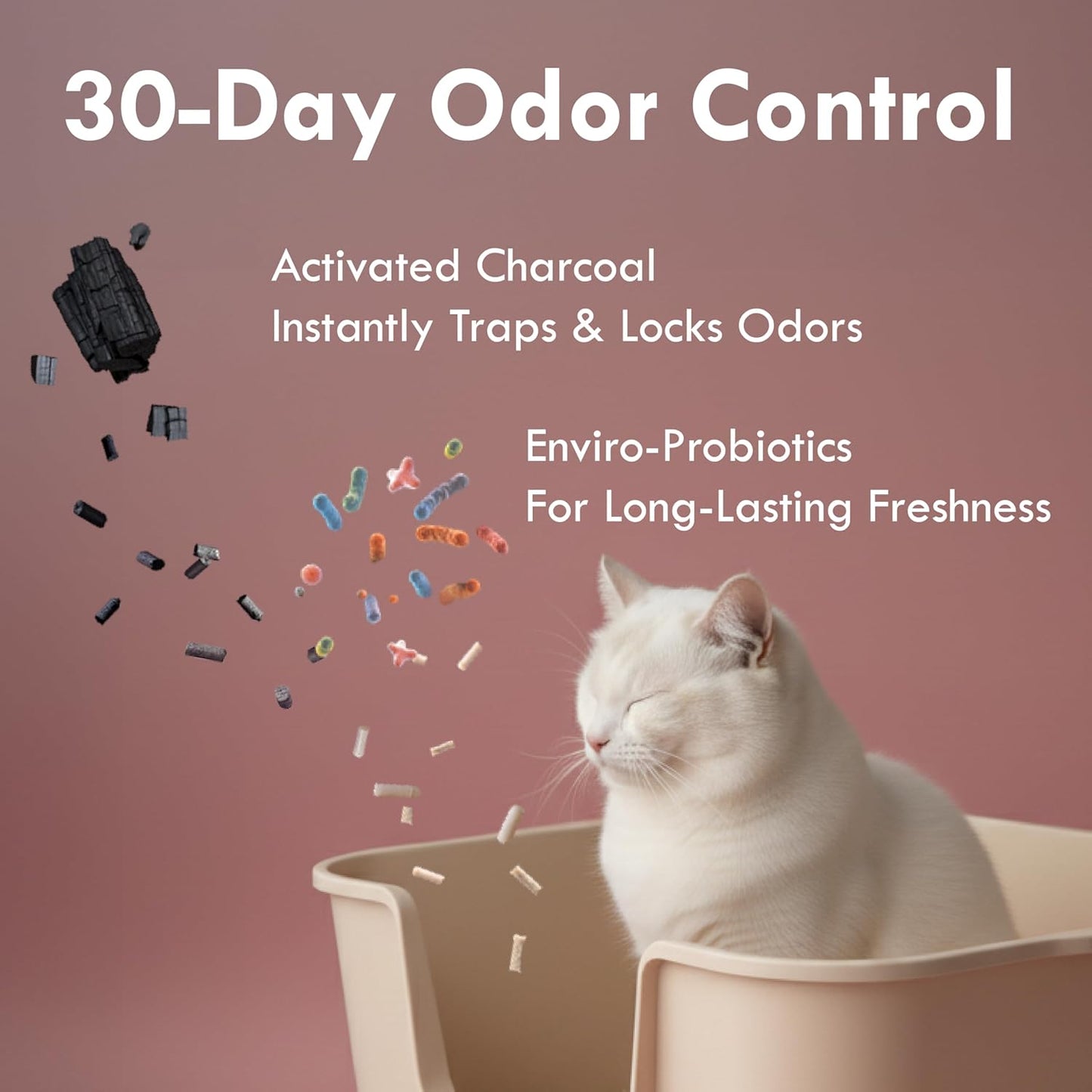 Lady N Pellet Tofu Cat Litter, Strong Clumping Ultra Absorbent, Dust-Free Low Tracking, Enviro-probiotic and Activated Carbon for Odor Control 9lb (1 Pack Unscented)