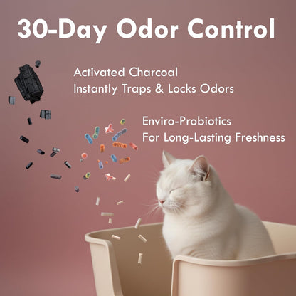 Lady N Pellet Tofu Cat Litter, Strong Clumping Ultra Absorbent, Dust-Free Low Tracking, Enviro-probiotic and Activated Carbon for Odor Control 9lb (1 Pack Unscented)