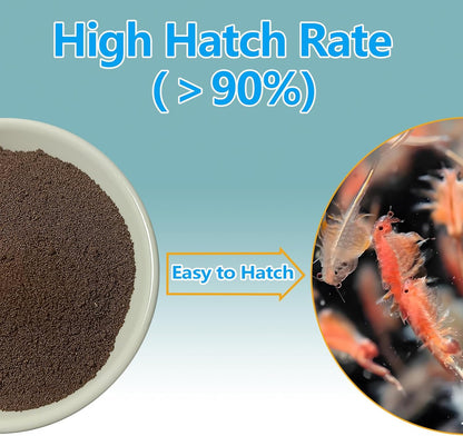 Brine Shrimp Eggs Fish Food - 90% Hatch Rate Artemia Cysts Aquatic Foods for Baby Aquarium Fish Freshwater Saltwater Fish 1 OZ