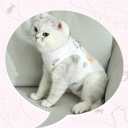 2 PCS Cat Recovery Suit Female Cat Onesie for Cats After Surgery Spay Abdominal Wounds, Kitten Surgery Recovery Suit Female Breathable E-Collar Alternative Kitten Onesie Anti Licking Medium