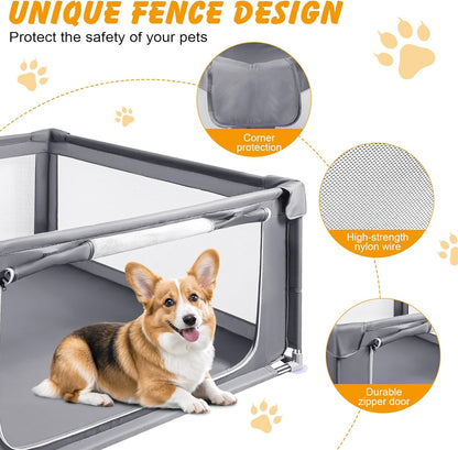 48x48x26 Inch Dog Playpen for Puppies and Small Dogs, Foldable Portable Indoor/Outdoor Pet Fence with Gate,Dog Play Enclosure