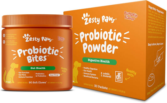 Zesty Paws Probiotic Bites + Probiotic Powder for Dogs