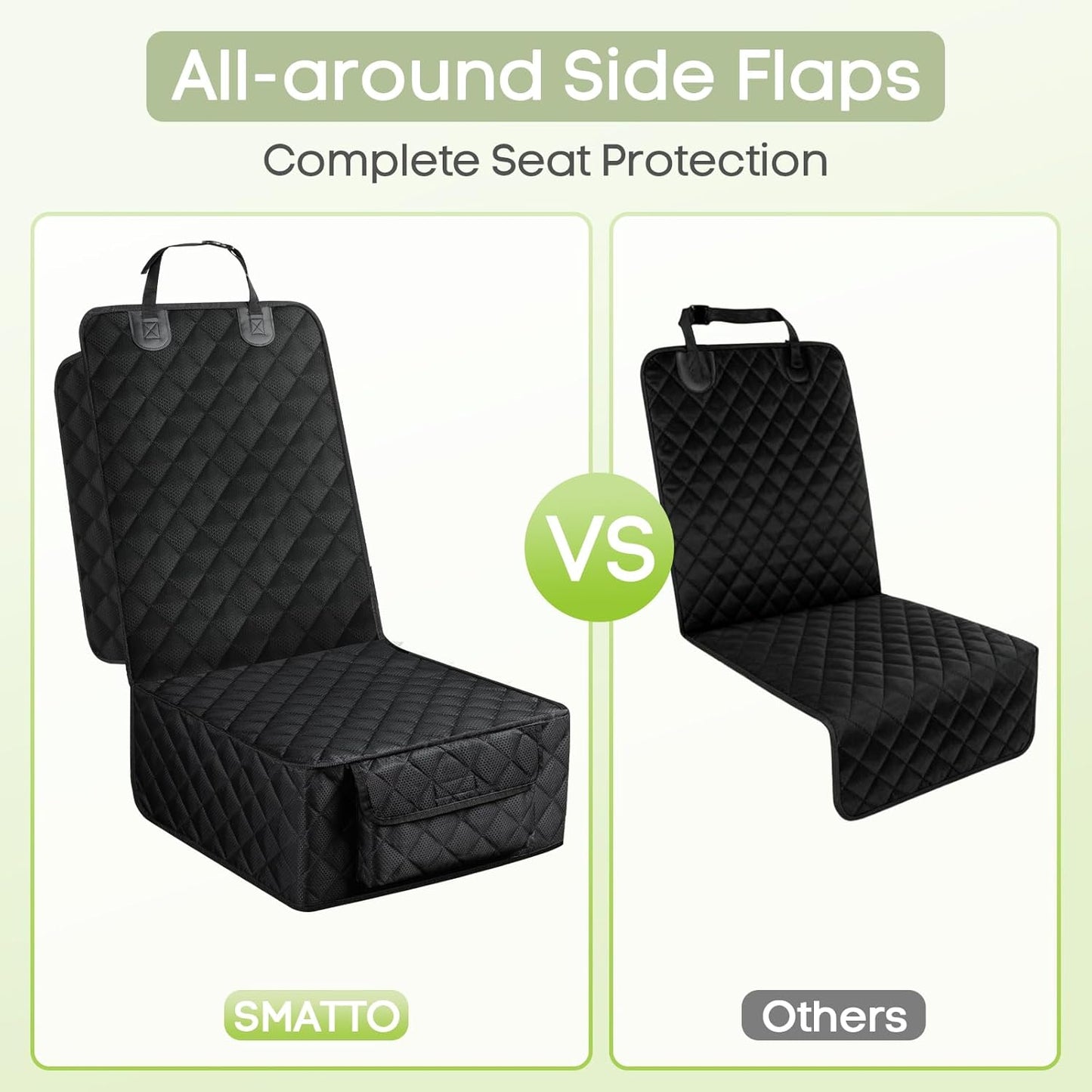 Dog Car Seat Cover for Front Seat, Waterproof Full Protection Pet Car Seat Cover with Side Flaps, Non-Slip Front Seat Protector with Pocket for Cars, Trucks, SUVs