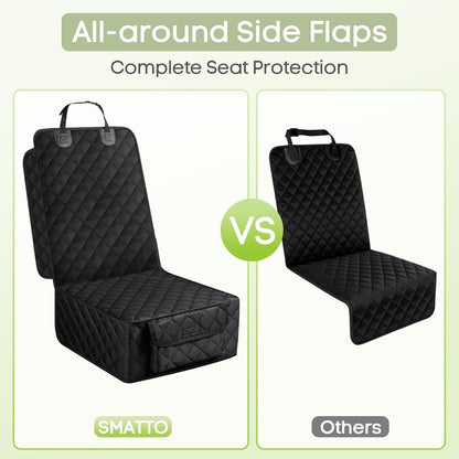 Dog Car Seat Cover for Front Seat, Waterproof Full Protection Pet Car Seat Cover with Side Flaps, Non-Slip Front Seat Protector with Pocket for Cars, Trucks, SUVs